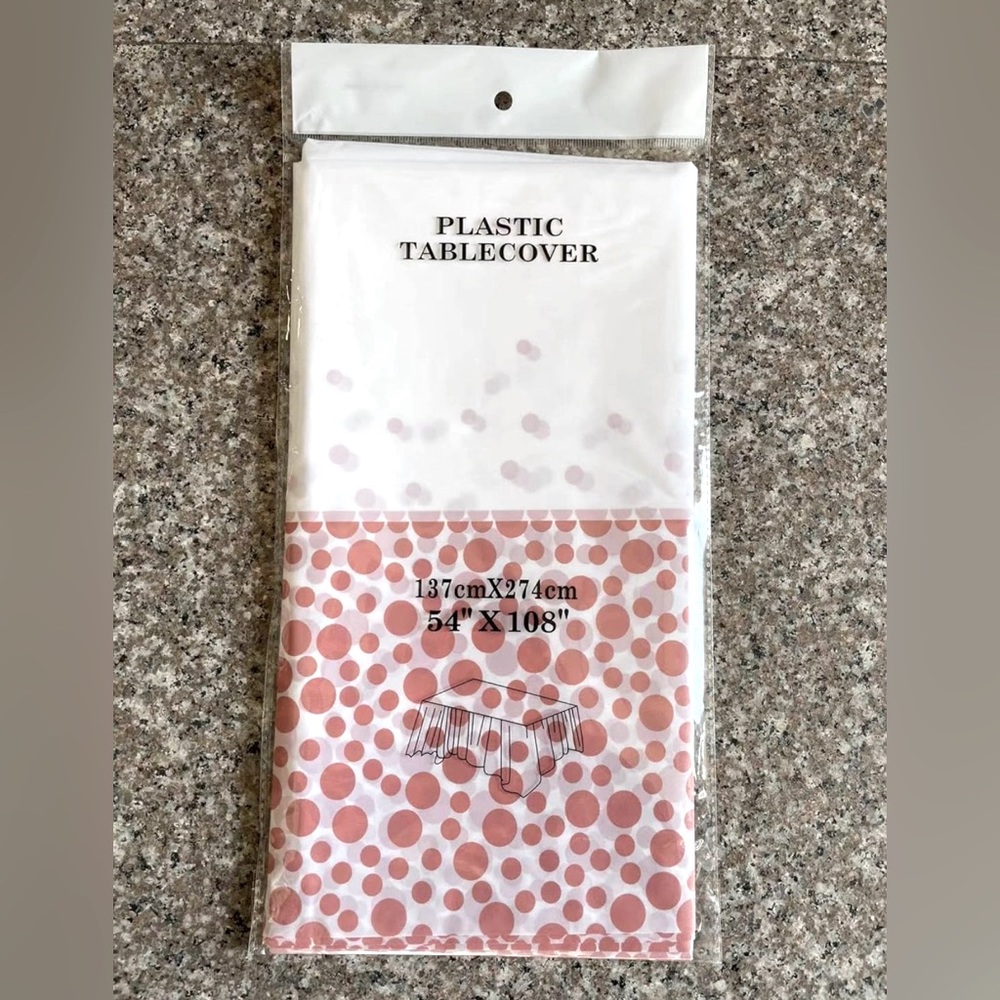 New Rose Gold Dot tablecloth  54”x108”